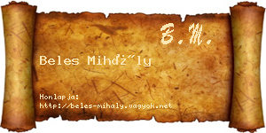 Beles Mihály névjegykártya